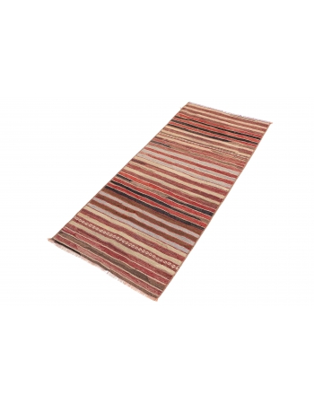 Striped Vintage Turkish Kilim Rug - 1`11″ x 4`5″