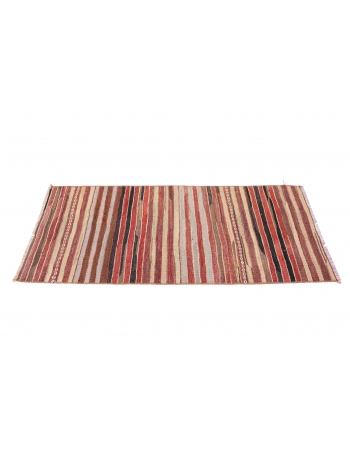Striped Vintage Turkish Kilim Rug - 1`11″ x 4`5″