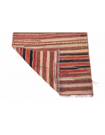 Striped Vintage Turkish Kilim Rug - 1`11″ x 4`5″