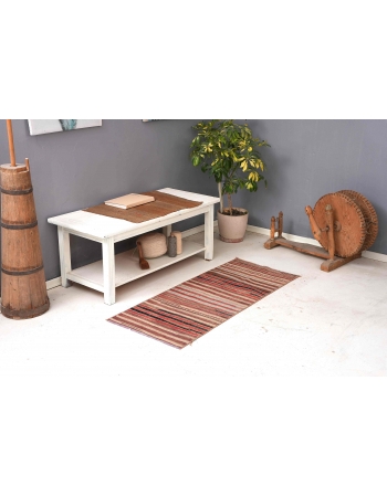 Striped Vintage Turkish Kilim Rug - 1`11″ x 4`5″