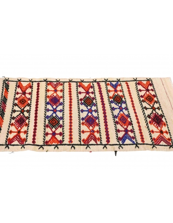 Small Vintage Embroidered Kilim Rug - 1`11″ x 4`5″