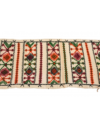 Vintage Embroidered Small Kilim Rug - 1`10″ x 3`11″