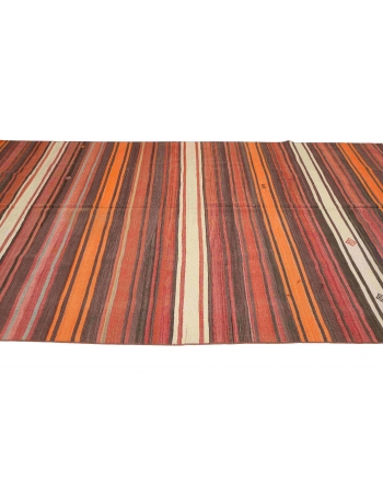 Large Vintage Striped Kilim Rug - 6`6″ x 12`3″