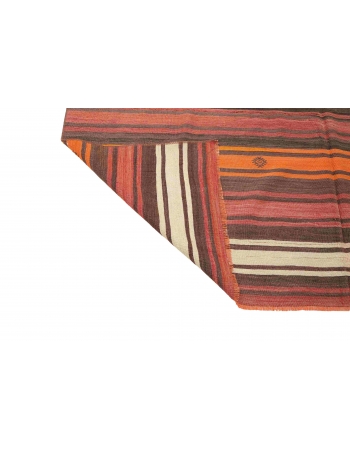 Large Vintage Striped Kilim Rug - 6`6″ x 12`3″