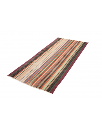 Striped Vintage Decorative Rug - 3`0″ x 6`11″