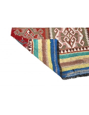 Decorative Vintage Turkish Kilim Rug - 4`3″ x 4`4″