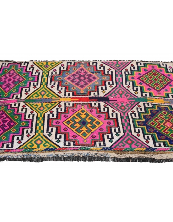 Colorful Vintage Small Kilim Rug - 2`7″ x 3`11″