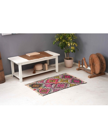 Colorful Vintage Small Kilim Rug - 2`7″ x 3`11″