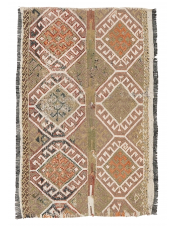 Small Decorative Vintage Kilim Rug - 2`7″ x 4`0″