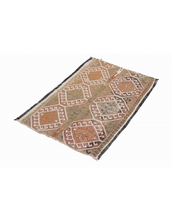 Small Decorative Vintage Kilim Rug - 2`7″ x 4`0″