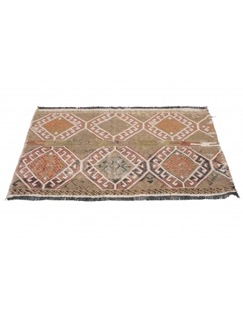 Small Decorative Vintage Kilim Rug - 2`7″ x 4`0″