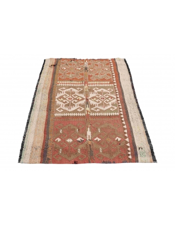 Vintage Decorative Small Kilim Rug - 3`1″ x 4`5″