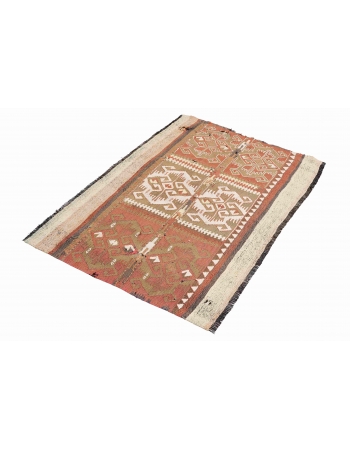 Vintage Decorative Small Kilim Rug - 3`1″ x 4`5″