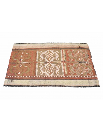 Vintage Decorative Small Kilim Rug - 3`1″ x 4`5″