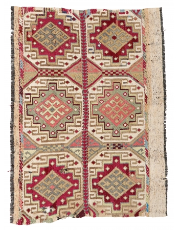 Vintage Decorative Small Kilim Rug - 3`2″ x 4`4″