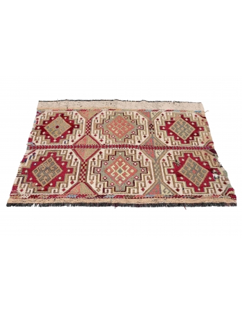 Vintage Decorative Small Kilim Rug - 3`2″ x 4`4″
