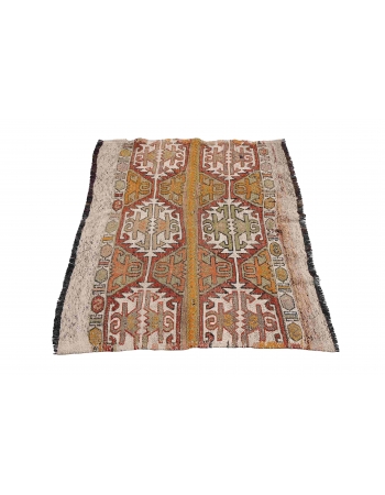 Small Decorative Vintage Kilim Rug - 2`10″ x 4`3″