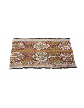 Small Decorative Vintage Kilim Rug - 2`10″ x 4`3″