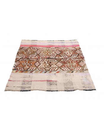Small Vintage Decorative Kilim Rug - 4`5″ x 4`6″