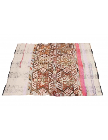 Small Vintage Decorative Kilim Rug - 4`5″ x 4`6″