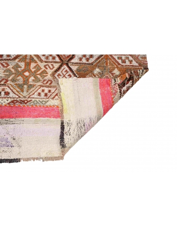 Small Vintage Decorative Kilim Rug - 4`5″ x 4`6″