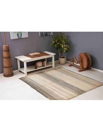 Vintage Modern Decorative Kilim Rug - 5`1″ x 6`1″