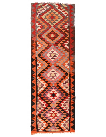 Vintage Decorative Herki Kilim Runner - 2`10″ x 8`10″