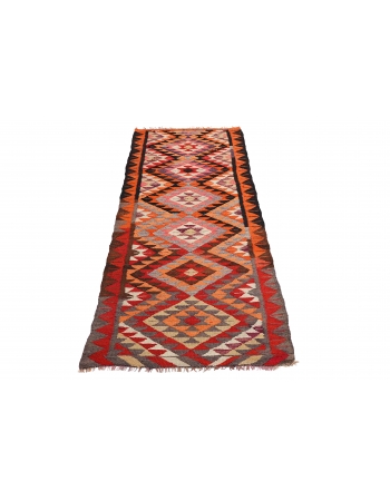Vintage Decorative Herki Kilim Runner - 2`10″ x 8`10″