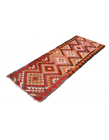 Vintage Decorative Herki Kilim Runner - 2`10″ x 8`10″