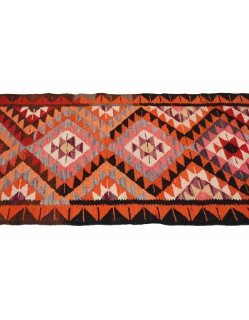 Vintage Decorative Herki Kilim Runner - 2`10″ x 8`10″