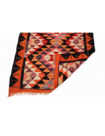 Vintage Decorative Herki Kilim Runner - 2`10″ x 8`10″