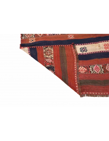 Embroidered Vintage Kilim Rug - 4`9″ x 6`1″