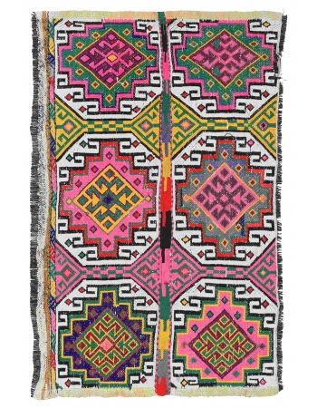 Colorful Vintage Small Kilim Rug - 2`7″ x 3`11″