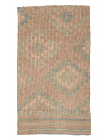 Faded Vintage Embroidered Kilim Rug - 2`3″ x 3`11″