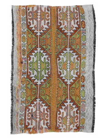 Small Decorative Vintage Kilim Rug - 2`10″ x 4`3″