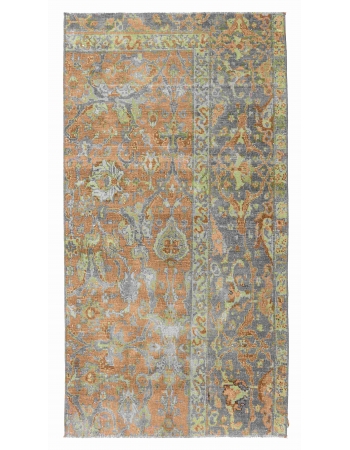 Small Vintage Washed Out Rug Fragment - 2`8″ x 5`5″