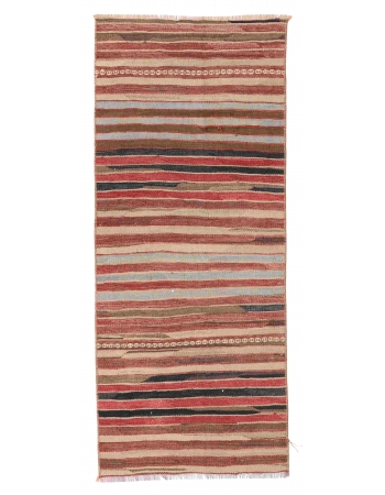 Striped Vintage Turkish Kilim Rug - 1`11″ x 4`5″