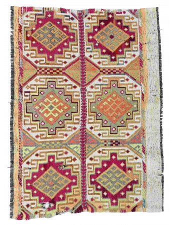 Vintage Decorative Small Kilim Rug - 3`2″ x 4`4″