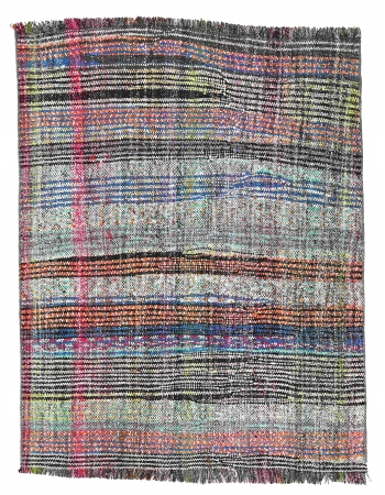 Vintage Small Turkish Rag Rug - 3`4″ x 4`5″