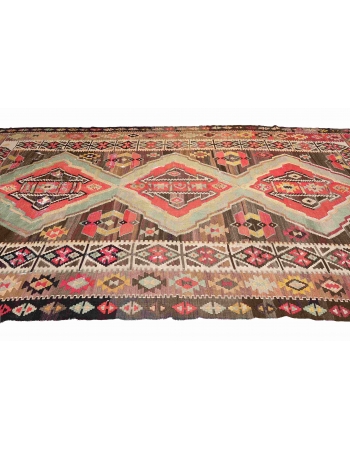 Large Vintage Turkish Kilim Rug - 7`7″ x 14`1″