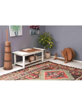 Large Vintage Turkish Kilim Rug - 7`7″ x 14`1″
