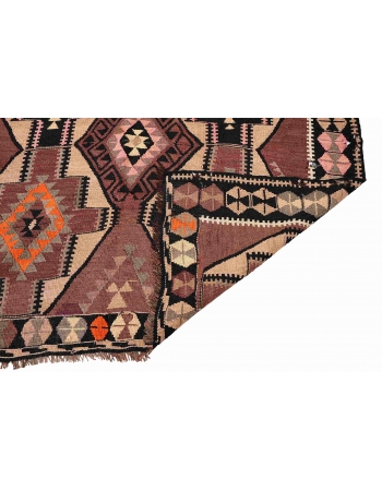 Vintage Decorative Turkish Kilim Rug - 4`11″ x 13`0″