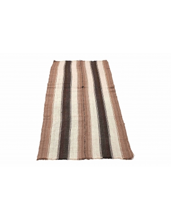Vintage Striped Turkish Kilim Rug - 3`2″ x 8`10″