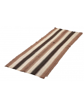 Vintage Striped Turkish Kilim Rug - 3`2″ x 8`10″