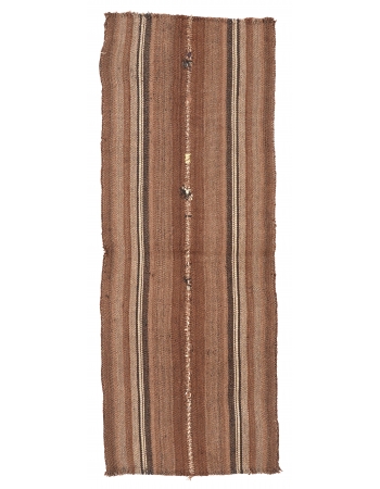 Brown Vintage Turkish Kilim Rug - 2`1″ x 5`5″