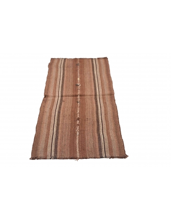 Brown Vintage Turkish Kilim Rug - 2`1″ x 5`5″