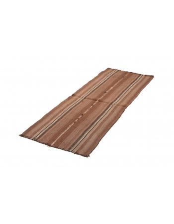 Brown Vintage Turkish Kilim Rug - 2`1″ x 5`5″