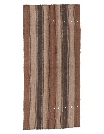 Brown Vintage Small Kilim Rug - 2`8″ x 5`11″