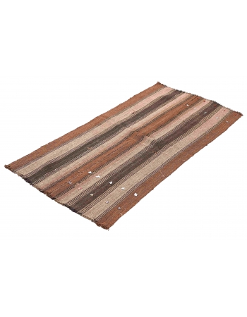 Brown Vintage Small Kilim Rug - 2`8″ x 5`11″