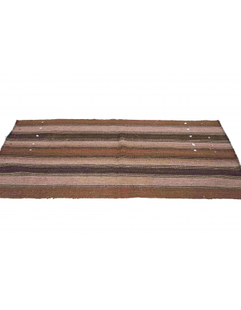 Brown Vintage Small Kilim Rug - 2`8″ x 5`11″